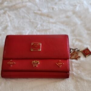 MCM Red Leather Wallet